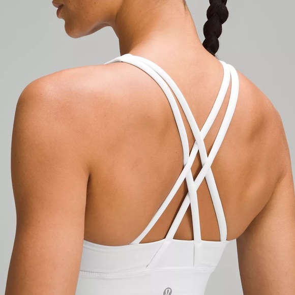 Lululemon White Energy Longline Bra B-D Cup Size 10 - Picture 3 of 7